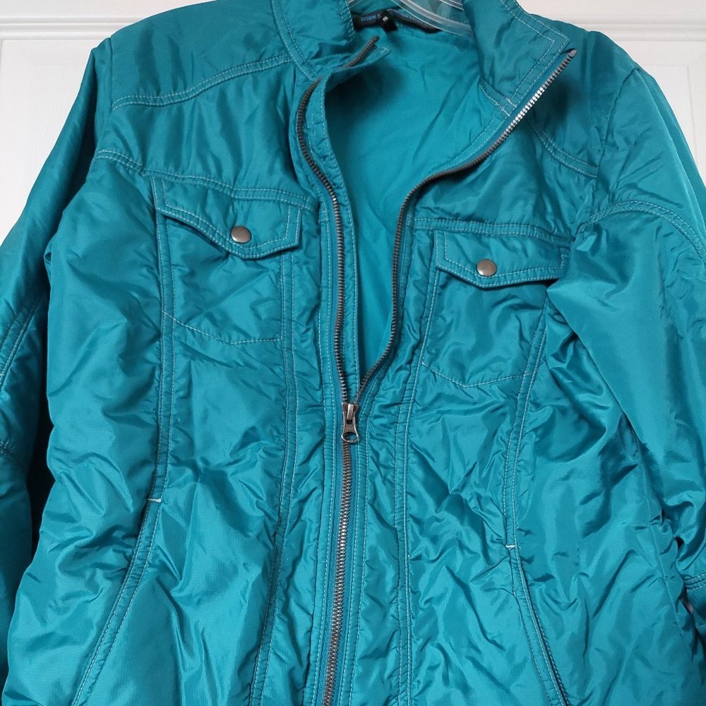 KUHL Born In The Mountains Women's Sz Small Aqua Long Jacket Pertrex/Permaloft